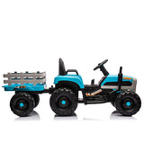 Ride on Tractor with Trailer,24V Battery Powered Electric Tractor Toy, 200w*2motor W1578P193906