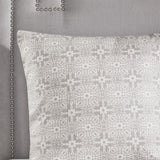 6 Piece Embroidered Cotton Reversible Comforter Set Ivory King/Cal King B035128873