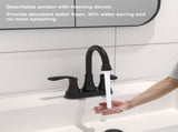 2-Handle 4-Inch Matte Black Bathroom Faucet, Bathroom Vanity Sink Faucets with Pop-up Drain and 29840335