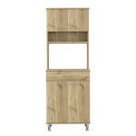 ZUN Pantry Cabinet 67" H, Four Doors, One Drawer, Three Internal Shelves, 2 External Storage Shelves, B097133017