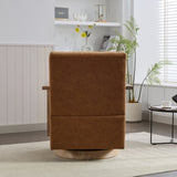 30.3"W Swivel Modern Upholstered Accent Chair with Solid Wood Armrests and 360 Degree Comfy Lounge W1298P246436