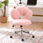 ZUN 360&deg;Swivel Height Adjustable,Swivel Chair,Teddy fabric,home office chair W680P143449