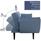 57 "blue sofa Soft two armrests throw pillow pillow comfortable fit apartment bedroom small space W1658135096