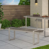 ZUN Dining Bench, Silver + Gray 70498.00PGRY