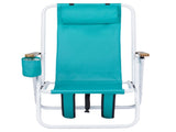 Folding Beach Chair, 4 Position Portable Backpack Foldable Camping Chair with Headrest Cup Holder 12278204