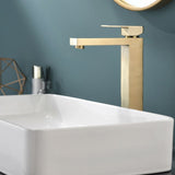 Gold Bathroom Faucet, Brushed Gold Faucet for Bathroom Sink, Gold Hole Bathroom Faucet Modern W1932P156230