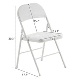 4pcs Elegant Foldable Iron & PVC Chairs for Convention & Exhibition White 68564709