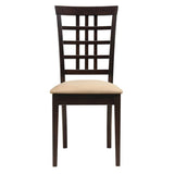 Cappuccino and Beige Lattice Back Side Chair B062P153705