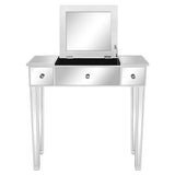 ZUN FCH 80*38*76cm MDF With Mirror Surface, The Desktop Can Be Flipped And One Pumped Computer Desk 78876322