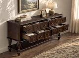 Vintage Console Table with Solid Wood Legs, 47.8'' Entryway Sofa Table with 4 Storage Drawers and W1202P509849