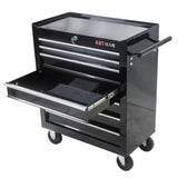 7 DRAWERS MULTIFUNCTIONAL TOOL CART WITH WHEELS-BLACK 39193638