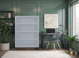 Nora Modular 60 inch High Bookshelf, No Assembly Required, Jasmine White and Barnwood Finish B108P345202