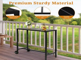 40" Outdoor Table with Wheels, Rectangle Narrow Counter Height Table, Ideal 56411537