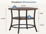 2-Tier Round Side TableSpace-Saving End Table for Small Living Room & BedroomRust Brown 18682245