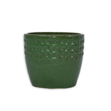 Handmade Ceramic Planter Set of 3, 15/12/9 Inch Diameter, Green Diamond Pattern, for Orchids & W3273P321483