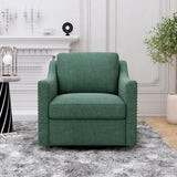 360 Degree Swivel Armchair Cotton linen skin-friendly fabric Ergonomic design Brass nail decorative W2113127462