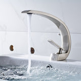 Brushed Nickel Bathroom Faucet,Faucet for Bathroom Sink, Single Hole Bathroom Faucet Modern Single W1932P156228