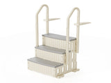 3-Step Pool Ladder, Heavy-Duty Safety Step Pool Stairs with Handrails for Above Ground Pools, White 34340133