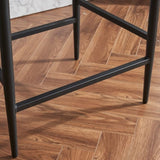 Modern Upholstered Bar Stools Set of 2, Boucle Fabric Counter Height Chairs with Metal Frame & W1901P264275