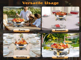 4 Pack Round Chafing Dish Buffet Set,Stainless Steel 4.76QT Round Buffet Servers and Warmers, Thick 57843550