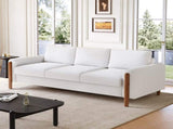 83.86" 3-Seater Sofa, Curved Armrest with Integrated Solid Wood Legs, Teddy Velvet Fabric, High N765P331021W