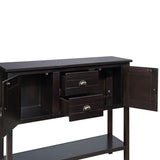 48'' Solid Wood Sideboard Console Table with 2 Drawers and Cabinets and Bottom Shelf, Retro Style W1202P263636