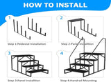 RV Step Stool, 4 Step, Hot Tub Steps with Handrail, Portable Pool, 660Lbs Heavy Duty 18676066