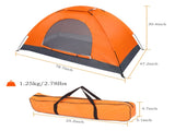 1-Person Waterproof Camping Dome Tent Outdoor Hiking Orange 98933738