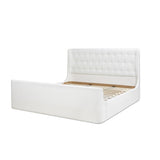 ZUN Brooks Contemporary Tufted Shelter Platform Bed, King, Antique White Polyester B2719P238239