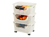 Plastic Storage Cart, Kitchen Storage, Rolling, Toy Storage, Laundry, Kitchen, Ivory 73843820