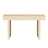 TREXM Narrow Console Table with Rattan Accent, Natural Wood Finish Entryway Table with Storage N715P223098M