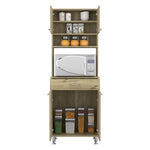 ZUN Pantry Cabinet 67" H, Four Doors, One Drawer, Three Internal Shelves, 2 External Storage Shelves, B097133017