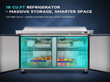 Orikool 60 IN Commercial Refrigerators Sandwich&Salad Prep Table with a Butcher Block Cutting Board, W2095126123