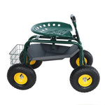 ZUN Garden trolley Rolling work chair with wheels, garden stool for planting, 360 degree swivel seat, W227P207221