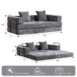 Floor,Compression Sofa,Convertible Floor Sofa Bed-with Pillow Back Support Armrest,Comfy Futon 29437256