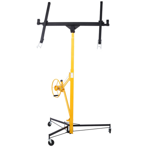 ZUN Drywall Lift Panel 11' Lift Drywall Panel Hoist Jack Lifter, BLACK+YELLOW W465121420