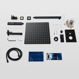 Male NPT Matte Black Shower System, 12 Inch Shower Fixtures Rain Shower Head with Handheld Shower T3177P277540