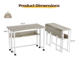 31.5" Computer Desk, Grey Embossed Melamine Tabletop with White Legs, P2 16046246