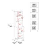 Linden 76,8" Tall Two Double Door Cabinet Kitchen Pantry with Hutch and Five Shelves, Microwave B070P264145