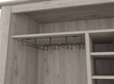 Bar- coffee cart 38" H, Kitchen or living room cabinet storage, 8 bottle racks, a central shelf B097133098