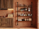 4-Tier Industrial Pipe Bookshelf with Metal Frame Freestanding Display Storage Shelving for Living 83439374