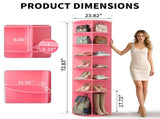 7-tier, 360&deg rotating wood-plastic composite shoe rack, 60*60*184cm, pink 24690720
