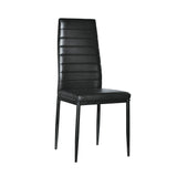 4pcs Elegant Assembled Stripping Texture High Backrest Dining Chairs BlackReplace 69148825