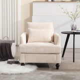 COOLMORE Wood Frame Armchair, Modern Accent Chair Lounge Chair for Living Room,Tufted Club Chair, W395P151902