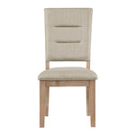 ZUN Light Oak Finish Beautiful Dining Chairs Set of 2pc, Upholstered Seat and Back Beige Fabric Rustic B011P238899