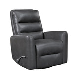 Glider Reclining Chair Swivel Motion Gray Breathable Faux Leather Upholstery Luxury Living Room B011P287701
