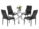 90*90*75cm Round Glass Dining Table Transparent Glass Table Leg Cross Design 73087134