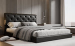 ZUN Queen Size Tufted Upholstered Platform Bed, Black WF325836AAB