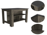 Rockaway 3-Shelf Kitchen Island Dark Brown and Onix B06280051