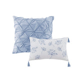 8 Piece Cotton Printed Comforter Set Blue Queen B03597238